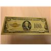 Image 1 : USA Gold Foil 100 dollar bank note collectible item - Stocking Stuffer Alert