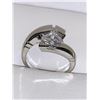 Image 1 : Ladies Princess Cut .85 carat Solitaire Bezel Set 14K GP engagement ring size 7