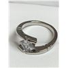 Image 4 : Ladies Princess Cut .85 carat Solitaire Bezel Set 14K GP engagement ring size 7