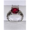 Image 1 : Ladies Silver .925 Ruby Style 1.0 Carat Princess Cut Solitaire Ring