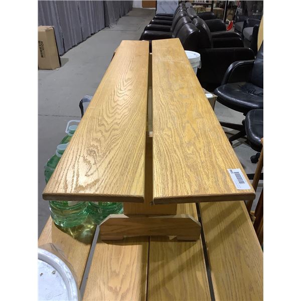 5' 5" Long Solid OAK Wooden Bench