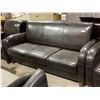 Image 2 : Brown Leather 3 Seat Sofa