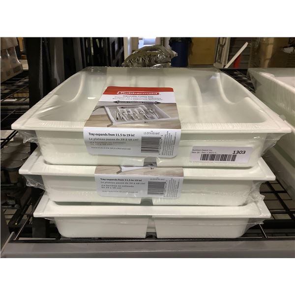 Set of 3 Rubbermaid Expandable Cutlery Storage Trays