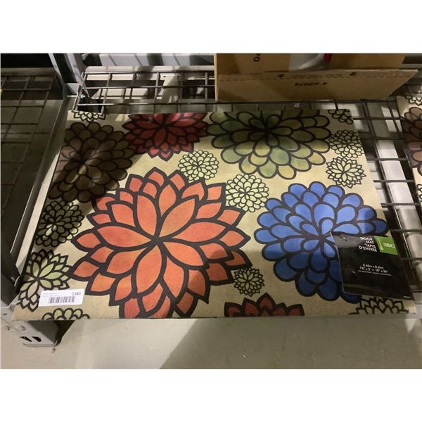 Floral Print Rubber Door Mat