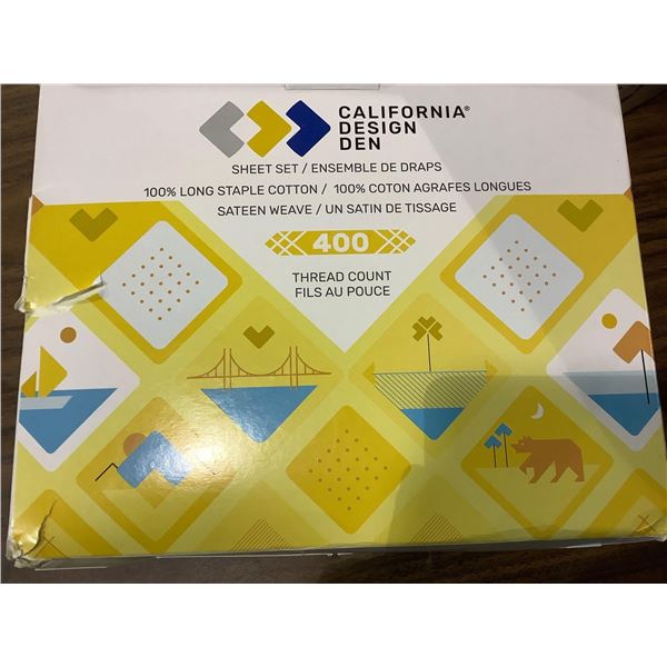 California Design Den 400 Thread Count Cotton Grey Bedsheet Set