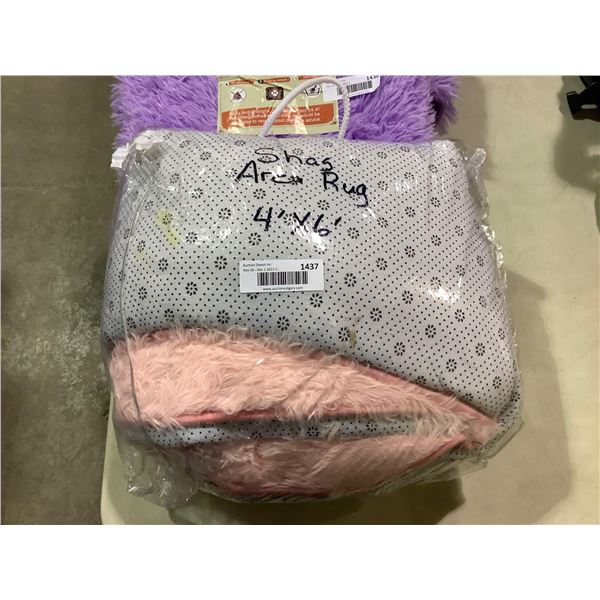 4'x6' Pink Shag Area Rug