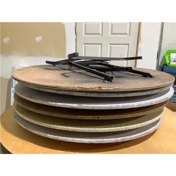 Folding Banquet Table 4 ft diameter heavy duty -asst colors