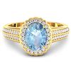 Image 3 : Natural 1.82 CTW Aquamarine & Diamond Ring 14K Yellow Gold - REF-70F9N