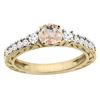 Image 1 : 1.05 CTW Morganite & Diamond Ring 14K Yellow Gold - REF-82Y3V