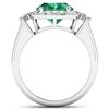 Image 2 : Natural 3.97 CTW Zambian Emerald & Diamond Ring 14K White Gold - REF-168W2X