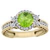 Image 1 : 1.46 CTW Peridot & Diamond Ring 14K Yellow Gold - REF-77V8R