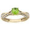 Image 1 : 0.70 CTW Peridot & Diamond Ring 14K Yellow Gold - REF-67R7H