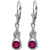 Image 1 : Genuine 1.30 ctw Ruby Earrings 14KT White Gold - REF-54Z5N