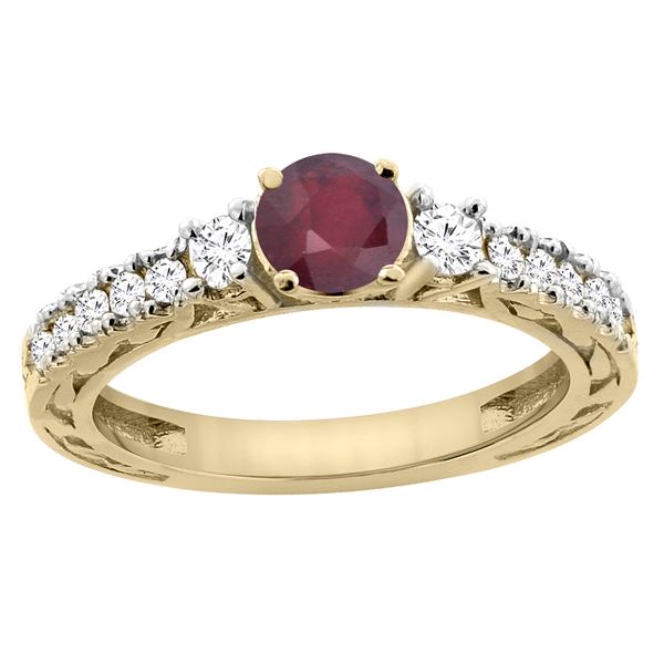 1.40 CTW Ruby & Diamond Ring 14K Yellow Gold - REF-80N2Y