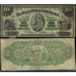 The Bank of British North America  1889 $10 #721090 CH-