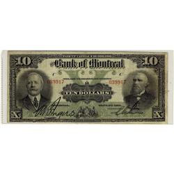 The Bank of Montreal  1912 $10    Fine  CH505-52-04.  A