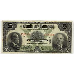 The Bank of Montreal 1923 $5 # 1590320 CH-505-56-02  VF