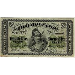 DC-1c 1870 25¢,  attractive note grades abt VF