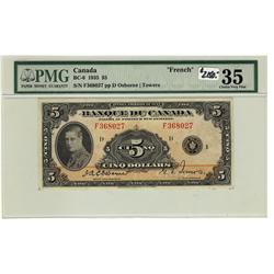 BC-6 1935 $5 PMG VF35. #F368027.