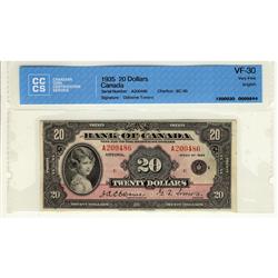 BC-9b 1935  $20 #A200486 Small seal  CCCS VF-30. Bright