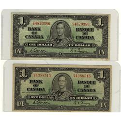 BC-21b 1937 $1.  Lot of 2 notes #HA4820386 and HA438851