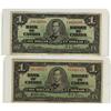 Image 1 : BC-21b 1937 $1.  Lot of 2 notes #HA4820386 and HA438851
