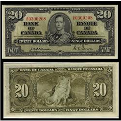 BC-25a 1937 $20 Osborne A/E0300208 CCCS UNC-63. Seldom