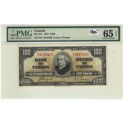 BC-27c 1937 $100 PMG Gem UNC65. #BJ4518403.