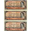 Image 1 : BC-30b 1954 $2 DF. Lot of 3 notes VF to VF+.