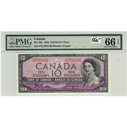 BC-32b 1954 $10 PMG Gem UNC66 EPQ. #ID0701536.