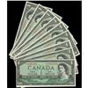 Image 1 : Consecutive run of 9 BC-37aA 1954 $1 Beattie-Coyne *008