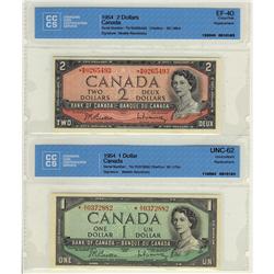 BC-37bA 1954 $1 #*AY0372882 CCCS UNC62 and BC-38bA 1954