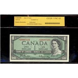 BC-37bA-i  1954 $1 *A/M0007121  "CCGS UNC63.  A rare re