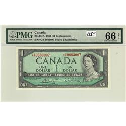 BC-37cA 1954 $1 PMG Gem UNC 66 EPQ. #*CF0883097.