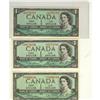 Image 1 : 1954 $1 replacement issues. Lot of 3 notes including BC