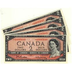 BC-38bA 1954 $2.  Lot of 4 Consective notes #*AB0095640