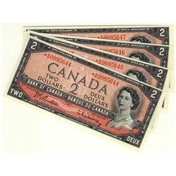 BC-38bA 1954 $2.  Lot of 4 Consective notes #*AB0095644