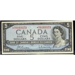 BC-39bA 1954 $5 Beattie-Rasminski #*NX0103373  AU-55