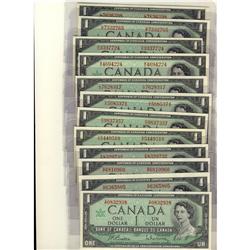 BC-45b and BC-45b-i 1967 $1.  Lot of 12 notes all UNC