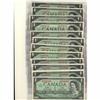 Image 1 : BC-45b and BC-45b-i 1967 $1.  Lot of 12 notes all UNC