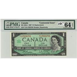 BC-45bA 1967 $1 PMG CH UNC64 EPQ. #*LO7024791.