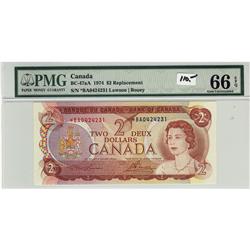 BC-47aA 1974 $2 PMG GEM UNC66 EPQ. #*BA0424231.