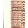 Image 1 : Lot of 10 consecutive numbered notes, 1974 $2 Lawson-Bo