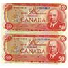 Image 1 : BC-51b 1975 $50. Lot of two consecutive notes.