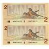 Image 1 : Consecutive numbered pair BC-55a 1986 $2 Crow-Bouey AUM