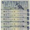Image 1 : BC-56eA 1986 $5 Between 9.00m and 9.78m.  Lot of 5 cons