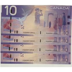 BC-68aA-i 2005 $10 #FER.  Lot of 4 consecutive notes. G