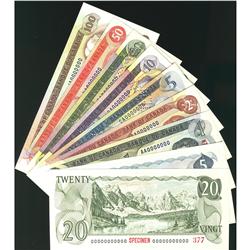 Lot of nine notes Multi-Color Issues Specimen notes BC-