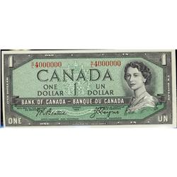 Million numbered note, BC-37a 1954 $1 #RL4000000  CCCS