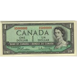 Million numbered note,  BC-37b 1954 $1  #SZ5000000 AU-U